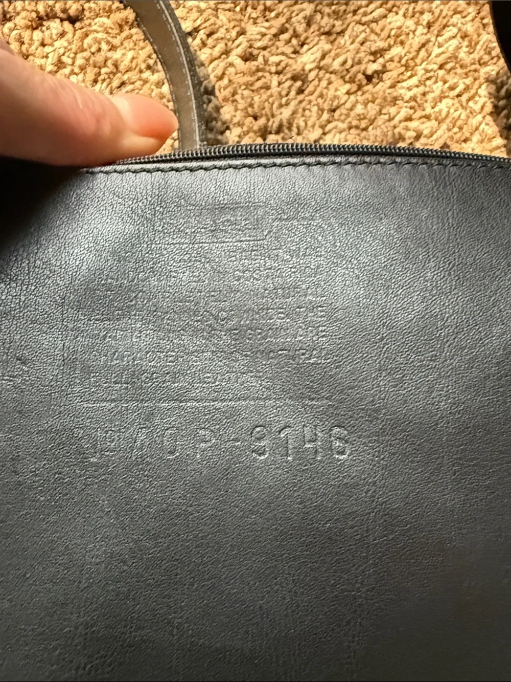 Coach Black Leather Messenger Bag with Adjustable Strap